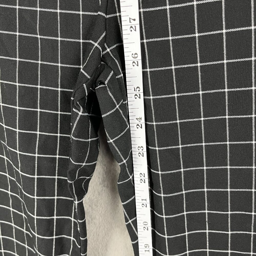 Calvin Klein Women’s Pants Size 4 Black White Plaid Stretch Leggings Workwear - Picture 7 of 9